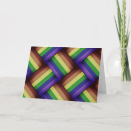 Interwoven LGBT Gay Pride Rainbow Ribbon! Karte
