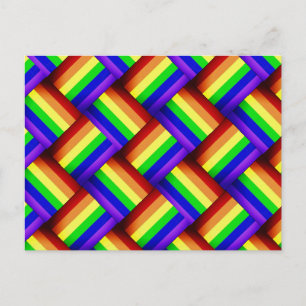 Interwoven LGBT Gay Pride Rainbow Ribbon! Postkarte