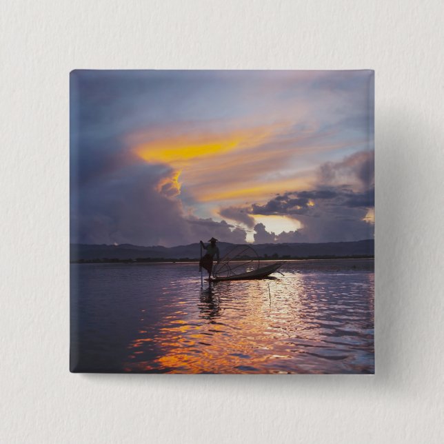 Intha Fischer-Bein Ruderboot mit Netz Button (Vorderseite)