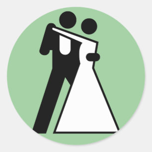 Intl Sign für Bride & Groom Runder Aufkleber