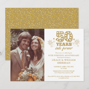 Into Forever 50th Wedding Anniversary Foto Einladung