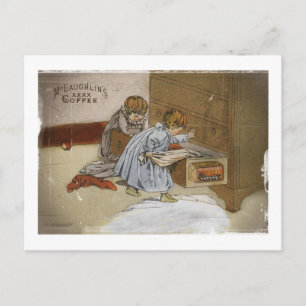 Into Mischief Kids McLaughlin Kaffee Postkarte
