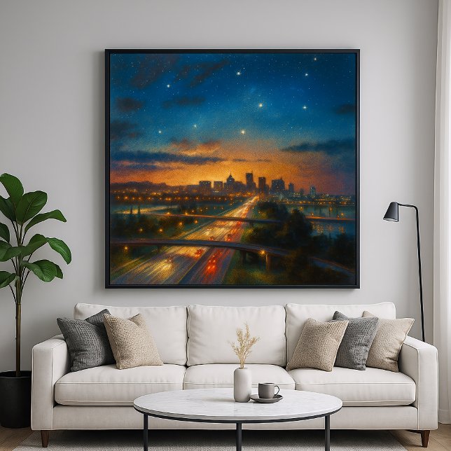 Into The City - Pastel Painting Style Cityscape Poster (Von Creator hochgeladen)