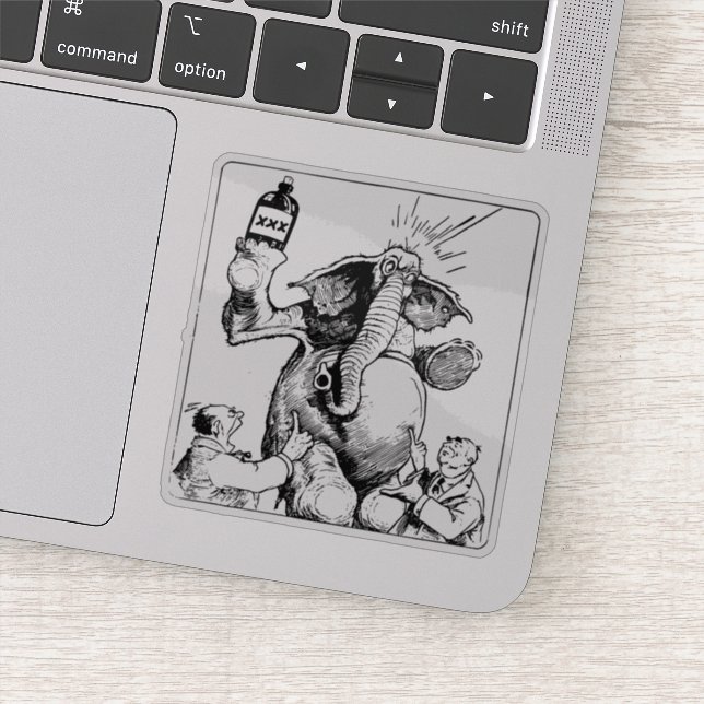 Intoxikierter Elefant Aufkleber (Detail)