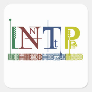 INTP Logo - Myers-Briggs Namensschild/Aufkleber Quadratischer Aufkleber