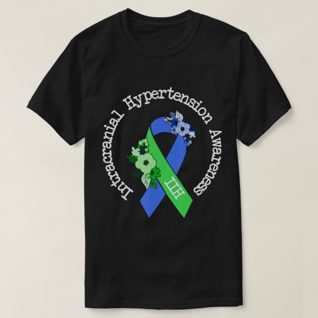 Intrakranielle Hypertonie IIH Awareness Blue Green T-Shirt (Design vorne)