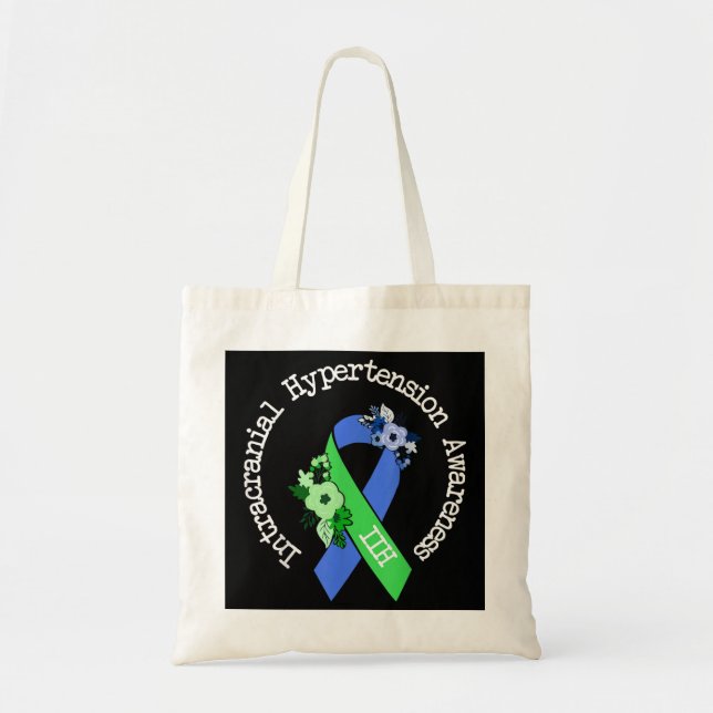 Intrakranielle Hypertonie IIH Awareness Blue Green Tragetasche (Vorne)