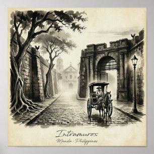 Intramuros Manila Kalesa Erbe  Poster