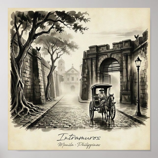 Intramuros Manila Kalesa Erbe  Poster (Vorne)