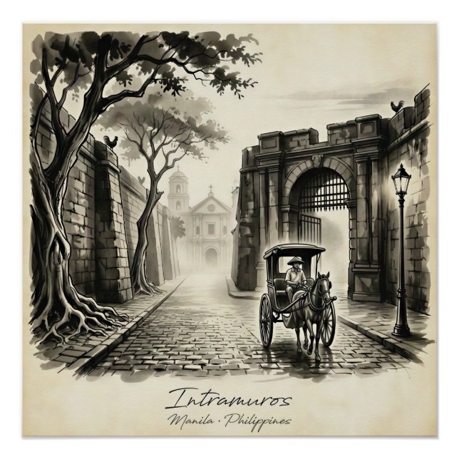 Intramuros Manila Kalesa Erbe  Poster (Vorderseite)