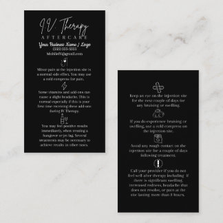 Intravenöse Anwendung Infusion Aftercare Card Visitenkarte