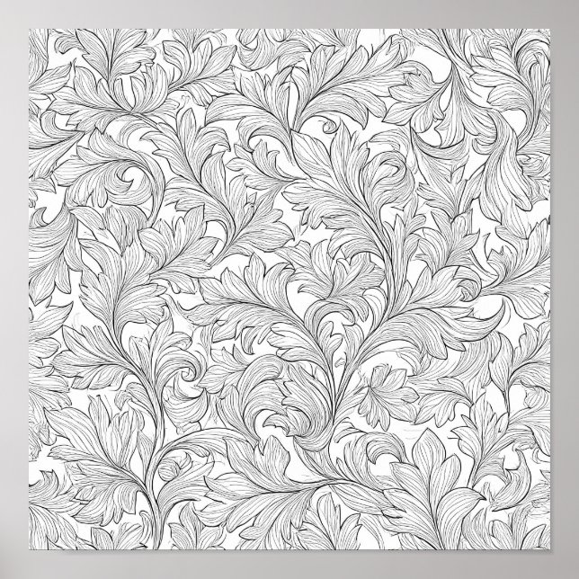 Intricate Adult Coloring Page: Intertwined Ivy Poster (Vorne)