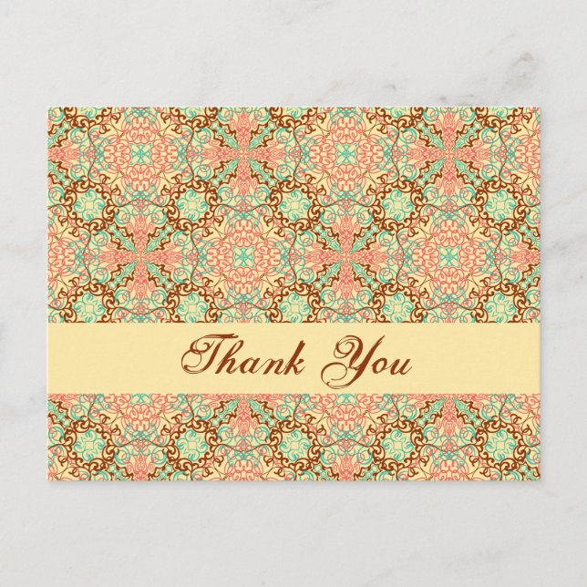 Intricate Arabesque, vielen Dank Postkarte (Vorderseite)