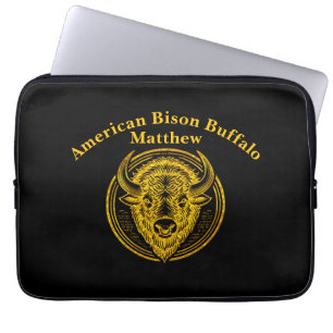 Intricate Bison Buffalo Head Illustration Laptopschutzhülle