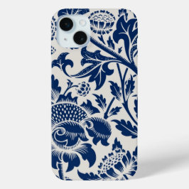 Intricate blue floral pattern on light background Case-Mate iPhone hülle