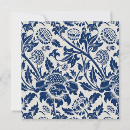Intricate blue floral pattern on light background dankeskarte