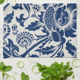 Intricate blue floral pattern on light background geschirrtuch