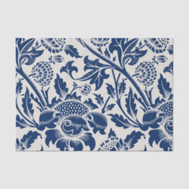 Intricate blue floral pattern on light background seidenpapier