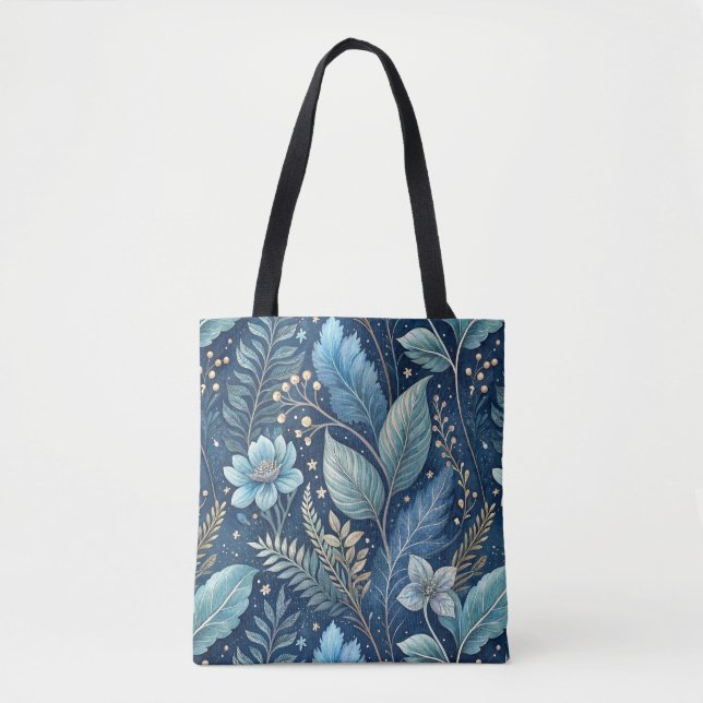 Intricate Blue & Green Botanical - Starry Dark Blu (Vorderseite)