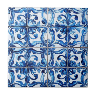 Intricate Blue Tile Pattern Fliese