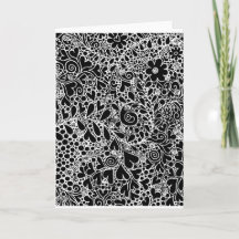 Intricate Blumen und Herzen gefaltete Grußkarte