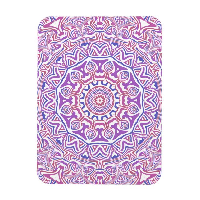 Intricate Bold Groovy Boho Hippie Abstrakt Mandala Magnet (Vertikal)