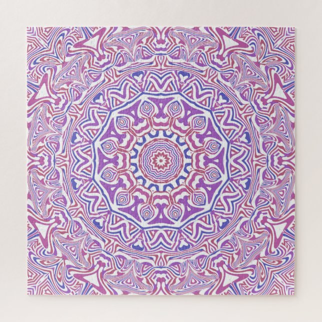 Intricate Bold Groovy Boho Hippie Abstrakt Mandala Puzzle (Vertikal)