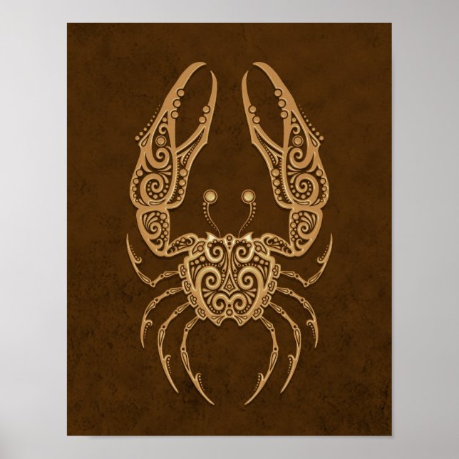 Intricate Brown Cancer Zodiac Poster (Vorne)