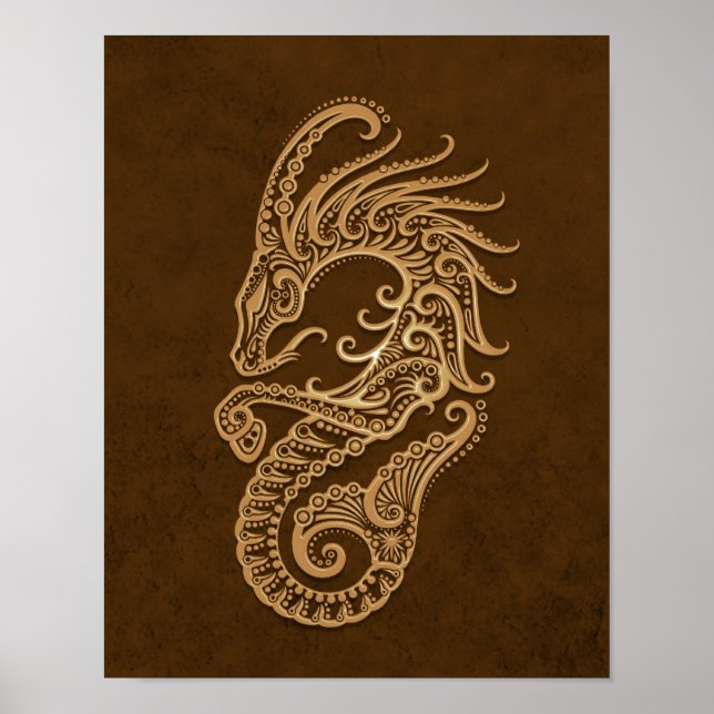 Intricate Brown Capricorn Zodiac Poster (Vorne)