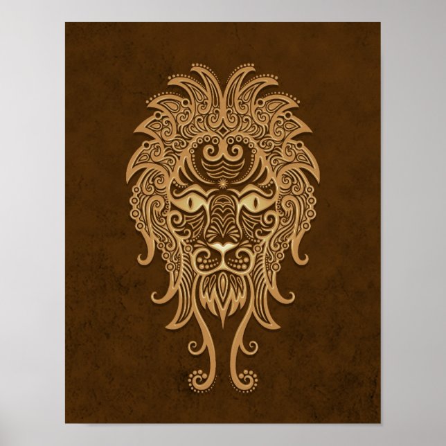Intricate Brown Leo Zodiac Poster (Vorne)