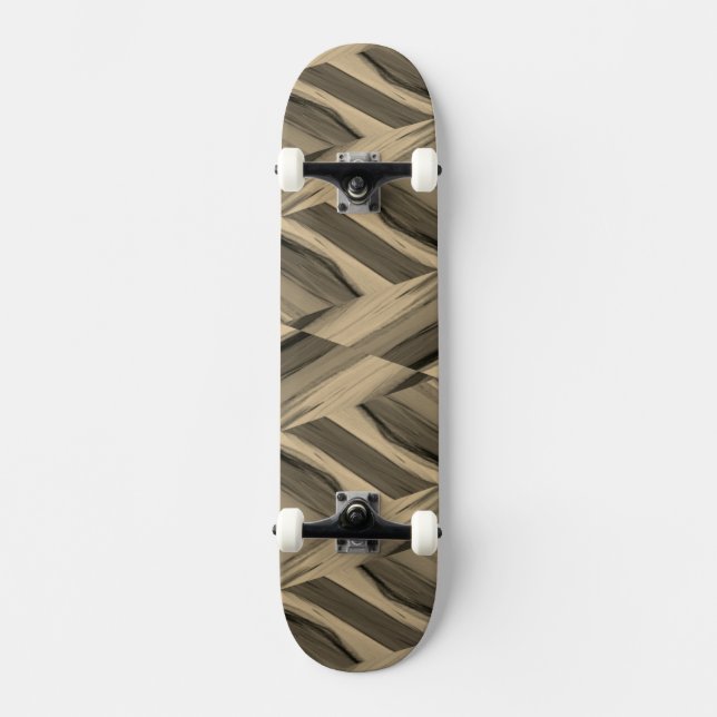 Intricate Brown Marble Muster Skateboard (Vorderseite)