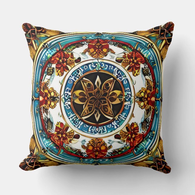 Intricate Circular Ornament Kissen (Vorderseite)