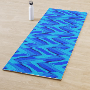 Intricate Cobalt Blue Marble Muster Yogamatte
