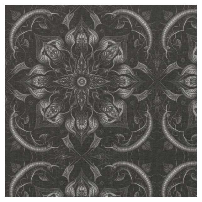 Intricate Dark Gothic Bio Pattern Stoff (Nahaufnahme)