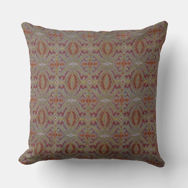 Intricate Edwardian Paisley Throw Pillow Kissen (Vorderseite)