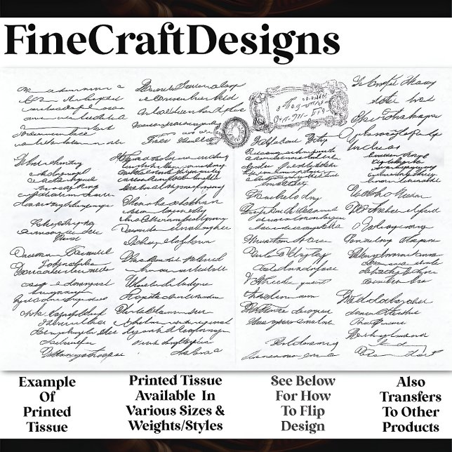 Intricate Elegant Cursive Writing AF2 Decoupage Seidenpapier (Von Creator hochgeladen)