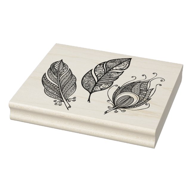 Intricate Feather Doodle Gummistempel (Stempel)