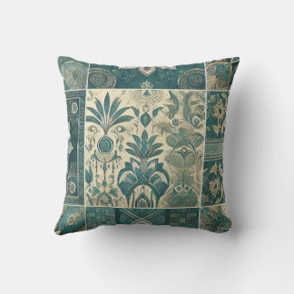 Intricate floral Trending Aquamarine Design Kissen
