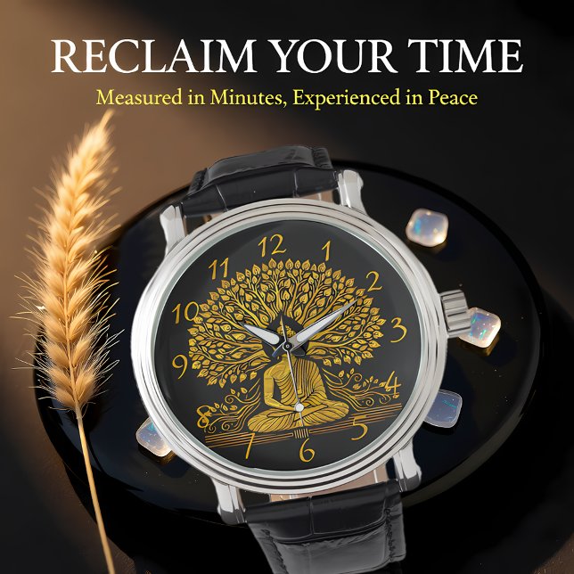 Intricate Gold Buddha umgeben von üppigen Folies Armbanduhr (Von Creator hochgeladen)