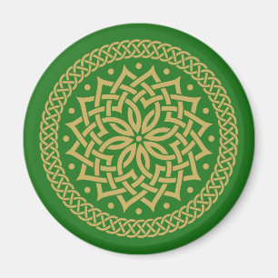 Intricate Gold Celtic Flower Mandala    Magnet