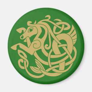 Intricate Gold Celtic Horse   Magnet