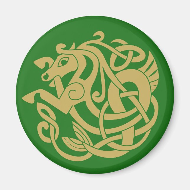 Intricate Gold Celtic Horse   Magnet (Vorne)