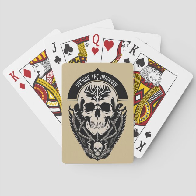 Intricate Gothic Skull Illustration Spielkarten (Rückseite)