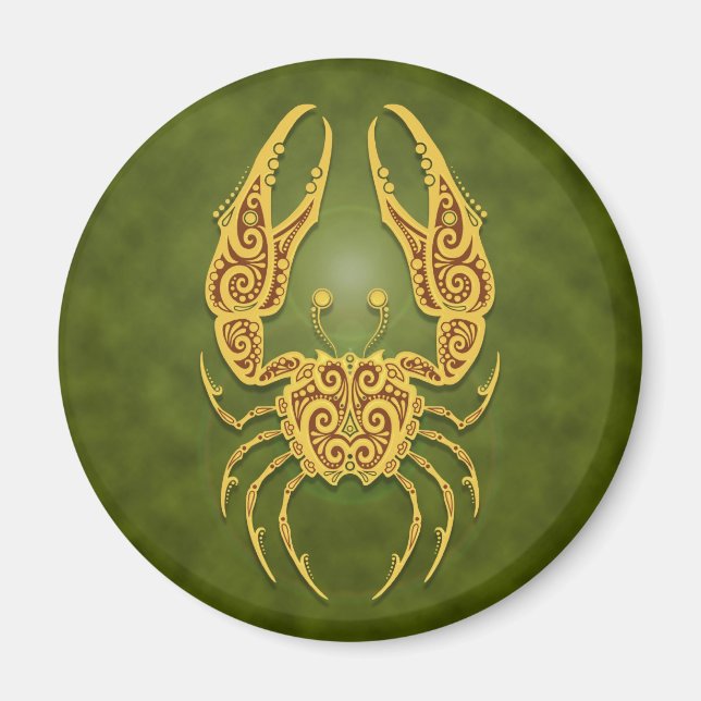 Intricate Green Tribal Cancer Magnet (Vorne)