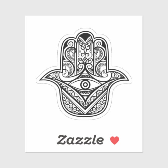 Intricate Hamsa Hand Evil Eye Vinyl Sticker (Blatt)