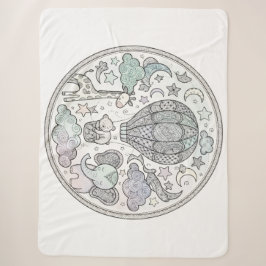 Intricate Hot Air Balloon Mandala Pastel Fleece Bl Sherpadecke