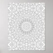 Intricate Kaleidoscope Mandala Coloring Page