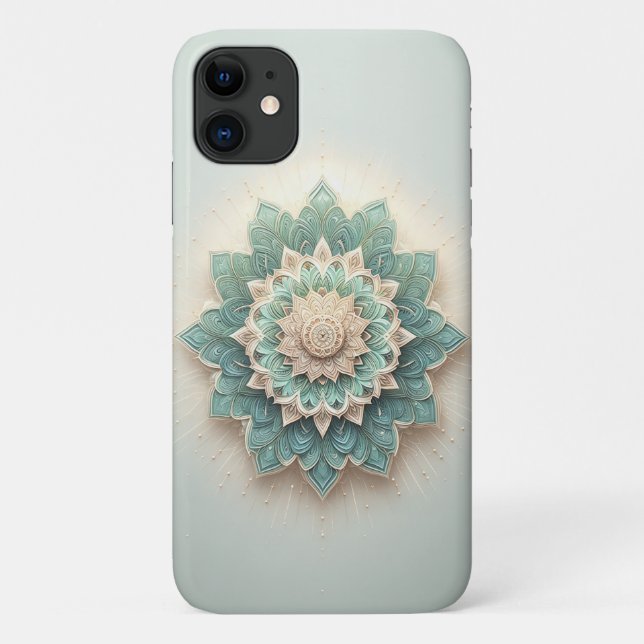 Intricate Layered Geometric Bloom - Modern Teal &  Case-Mate iPhone Hülle (Rückseite)