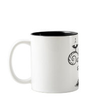 Intricate Line Art Design Tasse mit Wirbel.