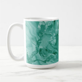 Intricate Marble Pattern in Rich Teal and Green Kaffeetasse